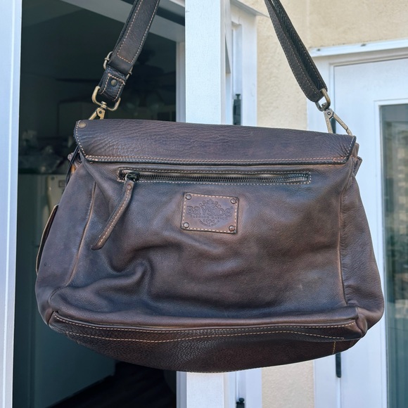 BAYSIDE ITALIAN LEATHER BROWN BAG - Picture 2 of 4